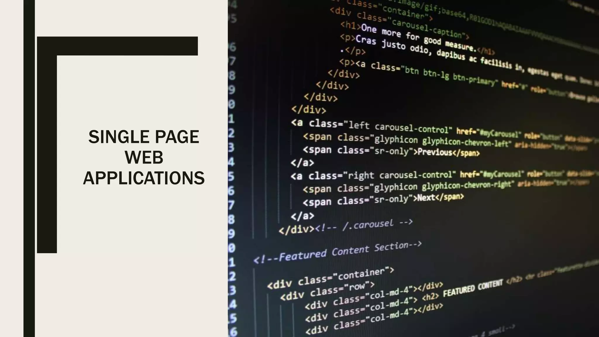 SINGLE PAGE WEB APPLICATIONS 