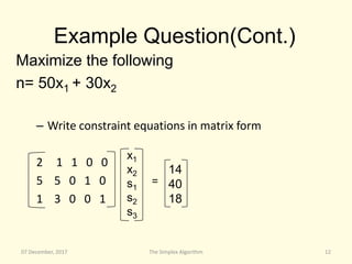 Linear Programming Simplex Algorithm – QSJYVG