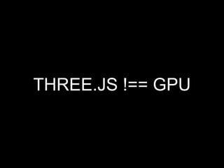 THREE.JS !== GPU
 