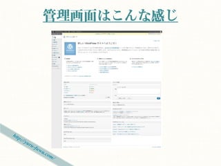 管理画面はこんな感じ
 