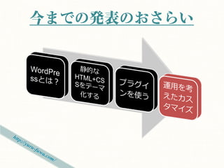 今までの発表のおさらい
 