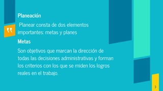 Fundamentos de la planeación | PPTX