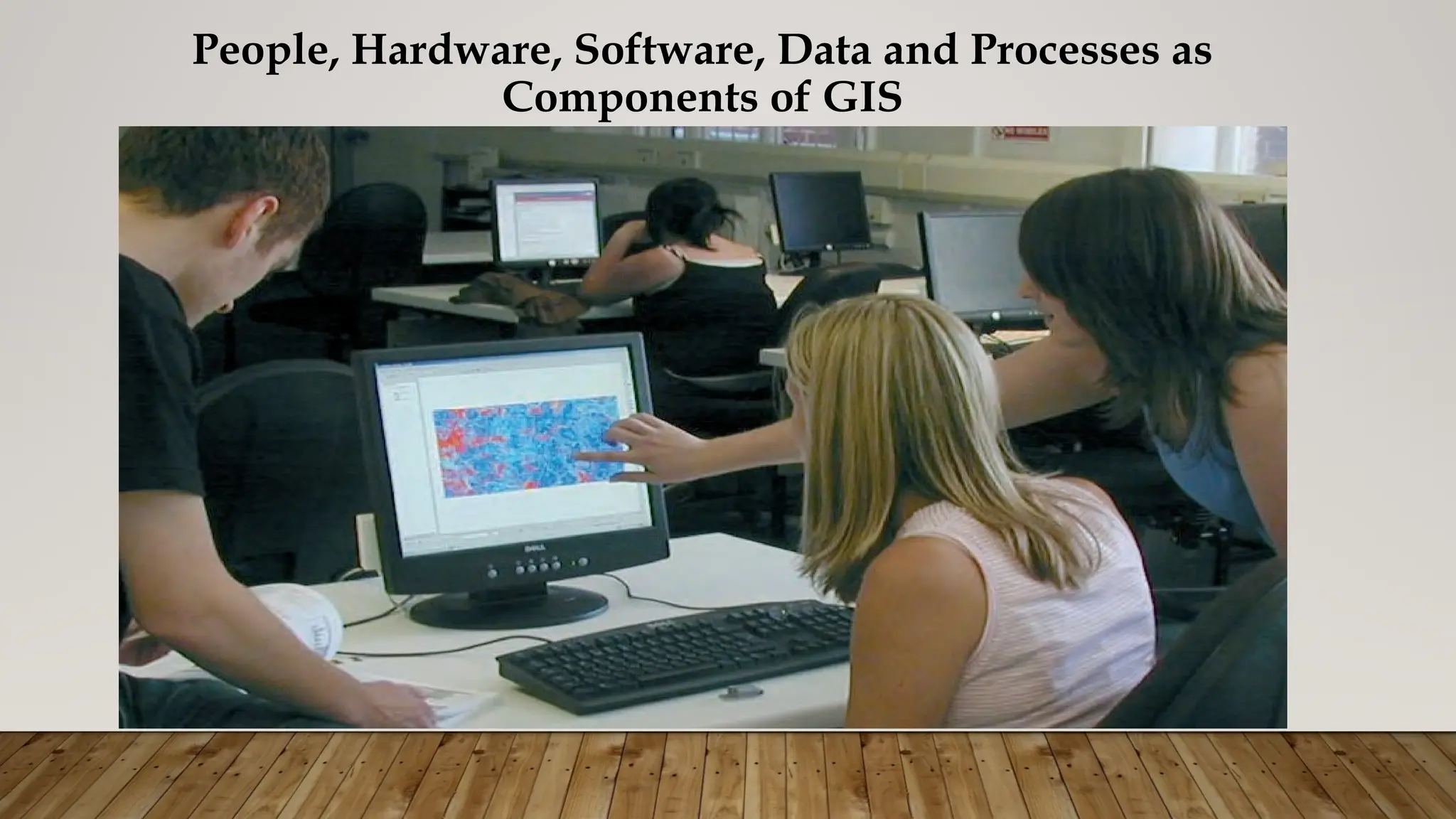 People, Hardware, Software, Data and Processes as
Components of GIS
 