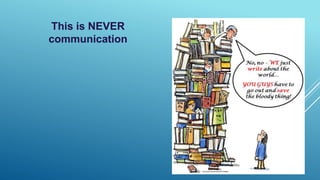 This is NEVER
communication
 