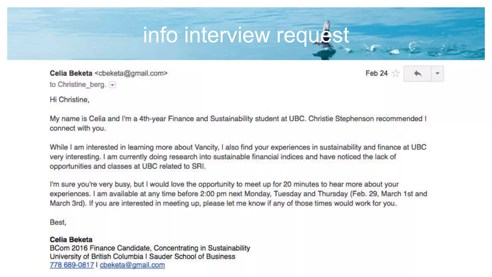 info interview request
 