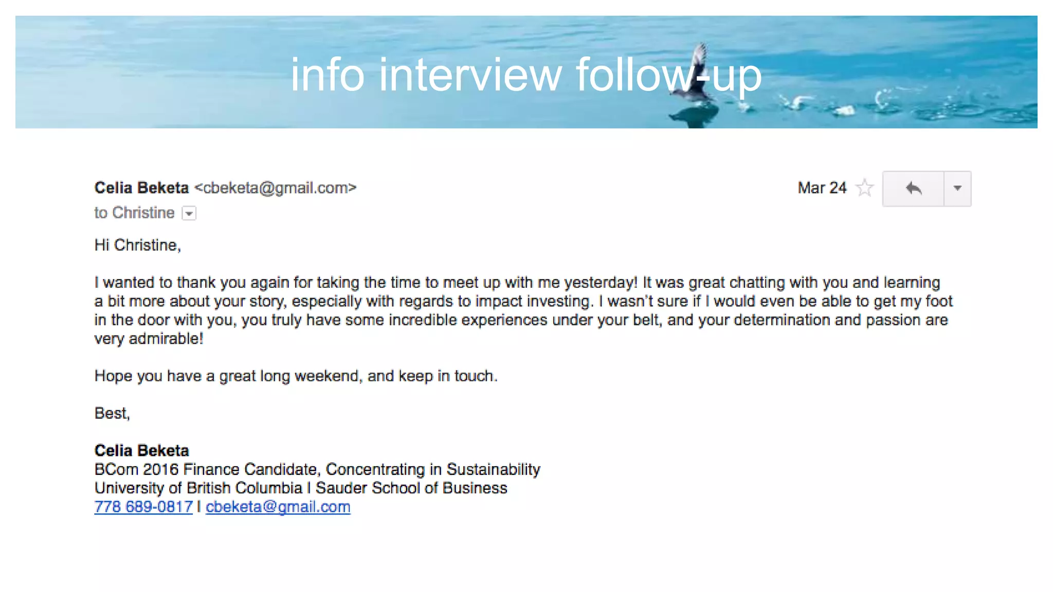 info interview follow-up
 