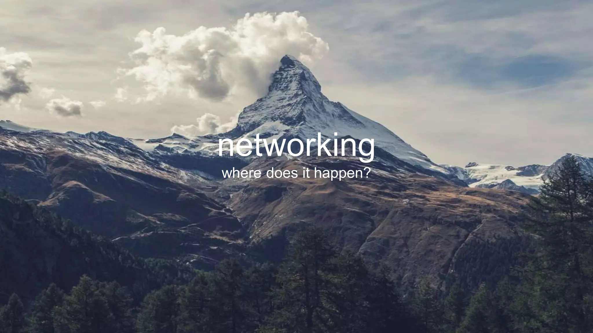 networking
where does it happen?
 