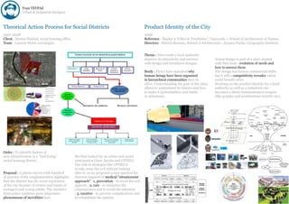 Yvan TEYPAZ
             Urban & Industrial Designer



Theorical Action Process for Social Districts                                                     Product Identity of the City
2007-2008                                                                                         2008
Client : Nantes Habitat, social housing office.                                                   Reference : Master 2 “Cities & Territories”, University + School of Architecture of Nantes.
Team : Laurent Melet, sociologist.                                                                Directors : Patrick Besseau, School of Architecture ; Jacques Fache, Geographic Institute.


                                                                                                  Theme : How could a local authority
                                                                                                  improve its attractivity and services          Actual design is part of a story started
                                                                                                  with design and furnitures designs.            with first tools : evolution of needs and
                                                                                                                                                 how to answer these.
                                                                                                  Study : First I have searched why              The design has known commercial drifts
                                                                                                  human beings have been organized               but it still a competitivity revealer which
                                                                                                  in hierarchical communities then in            could benefit cities.
                                                                                                  cities. Understanding the goal of the cities   Working on the product identity for a local
                                                                                                  allows to understand its futures and how       authority as well as a industrial one
                                                                                                  to make it (potentialities and limits          becomes a silent communicative weapon
                                                                                                  in urbanism).                                  (like graphic and architectural identity are).




Order : To identify factors of
non-attractiveness in a “bad-living”              We first looked for an urban and social
social housing district.                          anticipation (Jane Jacobs and CPTED).
                                                  The risk of strategies like CPTED is
                                                  to take away the evil without looking
Proposal : A phone survey with hundred            after it, so we proposed a new mindset for
of persons of the conglomeration highlights       districts inspired of medical "situationnist
that the district has the worst reputation        approach" : 1, prevention - to avoid the evil
of the city because of crimes and bands of        appears ; 2, care - to minimize the
teenagers and young adults. The statistics        consequences and to avoid the infection
from police confirms more important               ; 3, curative - to prevent complications and
phenomenas of incivilities here.                  to rehabilitate the patient.
 