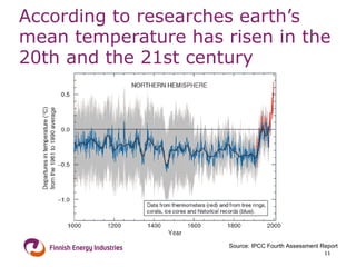 According to researches earth’s mean temperature has risen in the 20th and the 21st century   Source: IPCC Fourth Assessment Report 