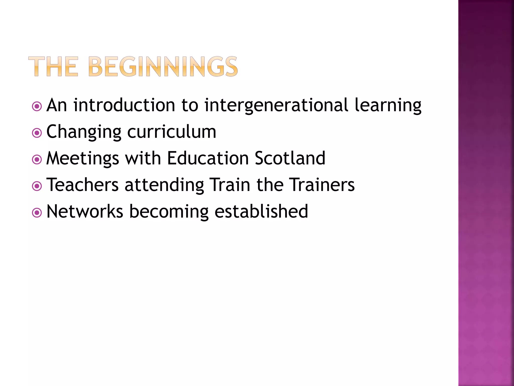 Learning through Intergenerational Practice - Yvonne Coull | PPTX