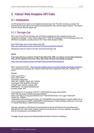 Yahoo Web Analytics API Reference Guide | PDF
