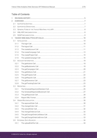 Yahoo Web Analytics API Reference Guide | PDF