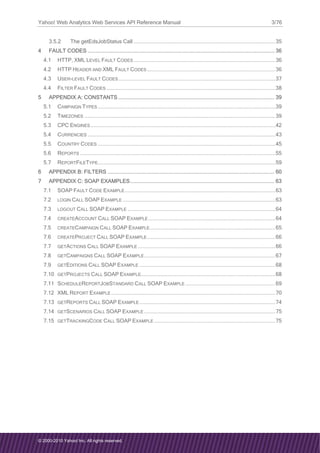 Yahoo Web Analytics API Reference Guide | PDF