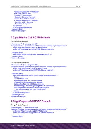 Yahoo Web Analytics API Reference Guide | PDF