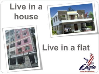 Live in a
house
Live in a flat
 