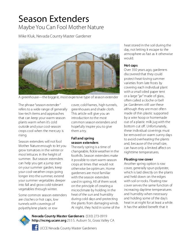 Your Winter Vegetable Garden in Nevada County, California ...