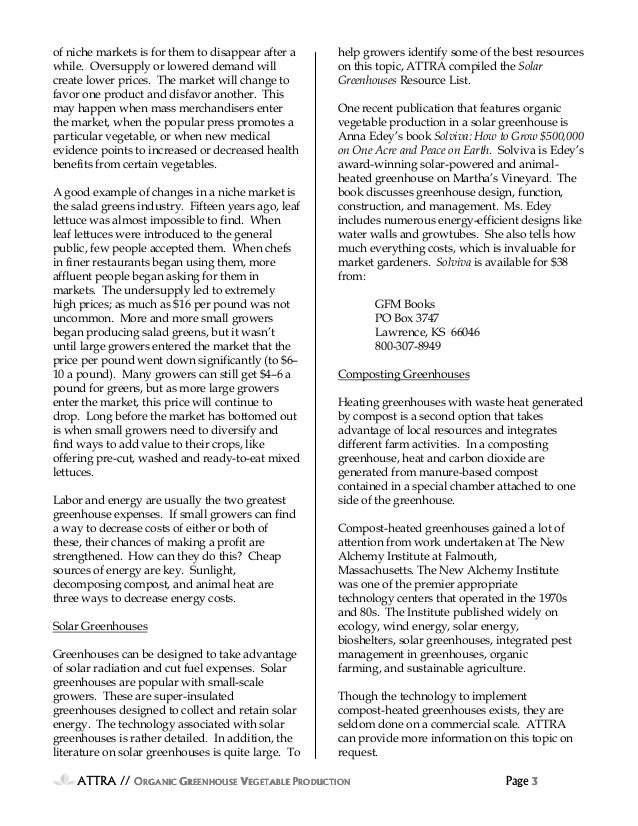 Organic Greenhouse Vegetable Production Gardening Guidebook