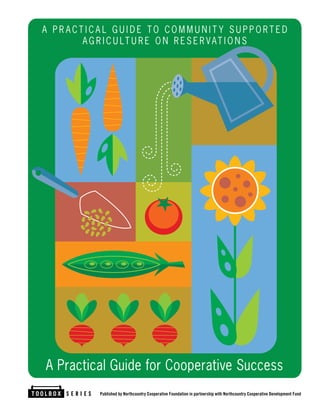 Published by Northcountry Cooperative Foundation in partnership with Northcountry Cooperative Development Fund
T O O L B O X S E R I E S
C O O P E R A T I V E H O U S I N G T O O L B O X
A Practical
Guide for
Cooperative
Success
A P R A C T I C A L G U I D E T O C O M M U N I T Y S U P P O R T E D
A G R I C U LT U R E O N R E S E R VAT I O N S
A Practical Guide for Cooperative Success
 