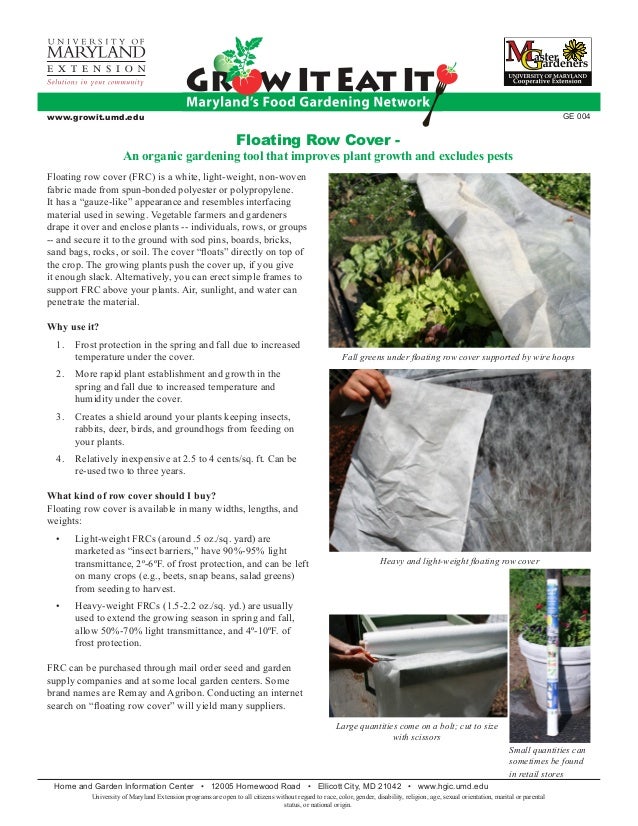 Floating Row Cover An Organic Gardening Tool That Improves Plant Gr