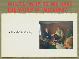 Lds Yw Lesson 38 Word Of Wisdom