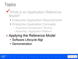 7irene Application Reference Model - Presented at OT2004 | PPT