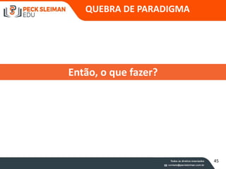 Então, o que fazer?
QUEBRA DE PARADIGMA
45
 