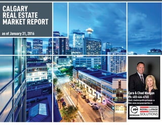 Calgary Real Estate Market Report - as of January 31, 2016