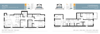 N

BLOCK A

N

BLOCK B

KEY PLAN

ALLAN

KEY PLAN

2ND FLOOR

2ND FLOOR

two bedroom + Two bathroom + Den
955 SQ.FT.

UPPER GROUND
FLOOR

ALLAN

CENTENNIAL

BLOCK B

two bedroom + Two bathroom + Den
836 SQ.FT.

UPPER GROUND
FLOOR
LOWER GROUND
FLOOR

LOWER GROUND
FLOOR

BLOCK A

centennial

3RD FLOOR

3RD FLOOR

PARKING
GARAGE

PARKING
GARAGE

BLOCK A

BLOCK B

UPPER GROUND FLOOR

UPPER GROUND FLOOR

UPPER GROUND FLOOR
UPPER GROUND FLOOR

TYPE D1 - UNIT 10

TYPE D2 - UNIT 6

TYPE D3- UNIT 2

Materials, specifications and floor plans are subject to change without notice. All floor plans are approximate
dimensions. Actual useable floor space may vary from the stated floor area. E. & O.E.

TYPE E1 - UNIT 14

TYPE E2R - UNIT 25

TYPE E2 - UNIT 28

TYPE E1R - UNIT 33

Materials, specifications and floor plans are subject to change without notice. All floor plans are approximate
dimensions. Actual useable floor space may vary from the stated floor area. E. & O.E.

 