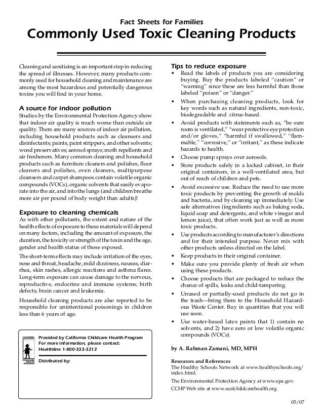 Commonly Used Toxic Cleaning Products