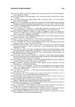 Estimated Exposure to Phthalates in Cosmetics & Risk Assessment | PDF