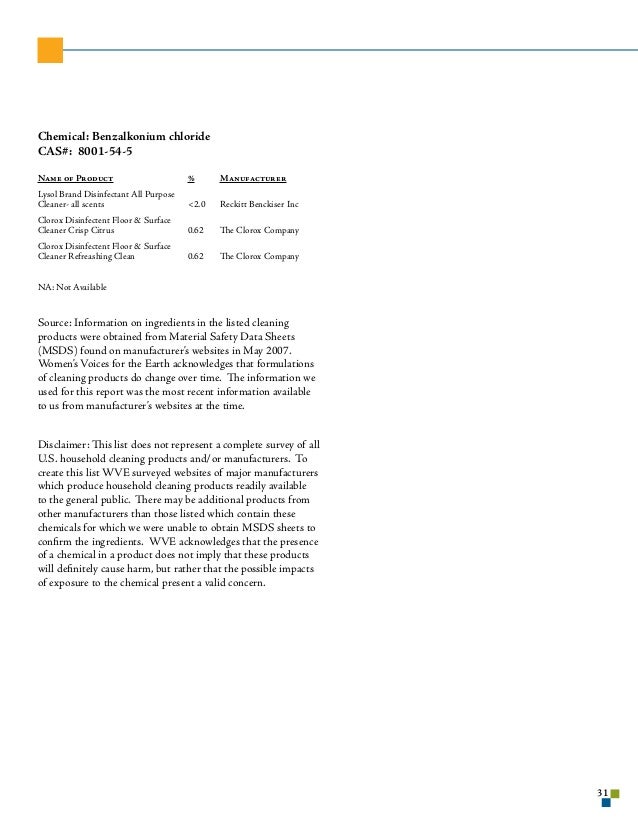 household hazards potential hazards of home cleaning products clorox wipes safety data sheet