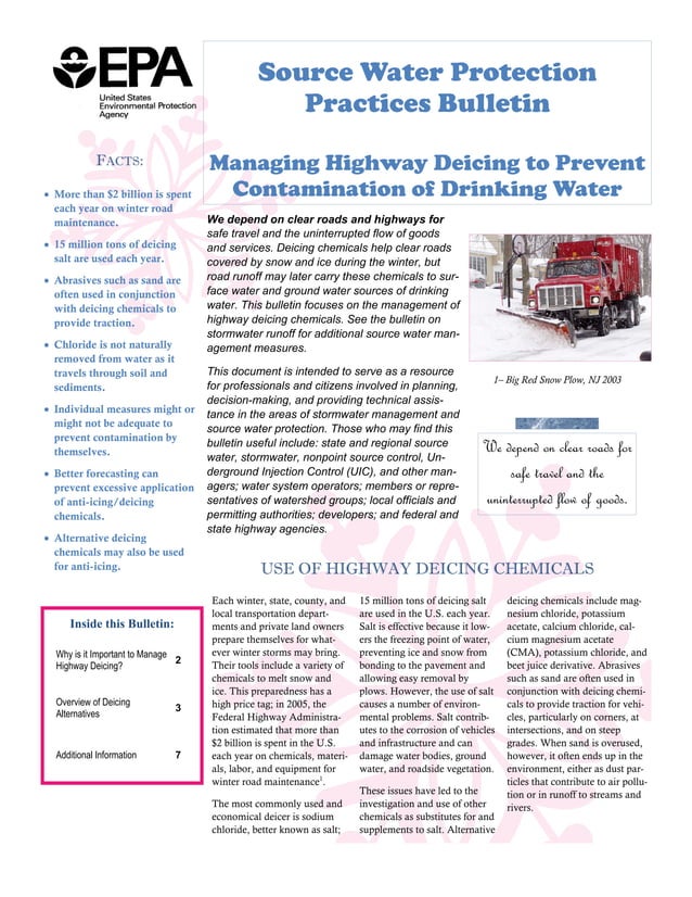Managing Highway Deicing to Prevent Contamination of Drinking Water PDF