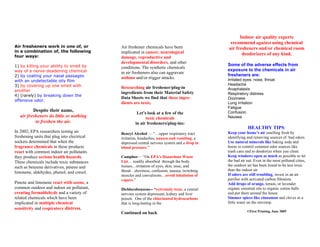 Let's Clear the Air about Air Fresheners & Plug Ins | PDF