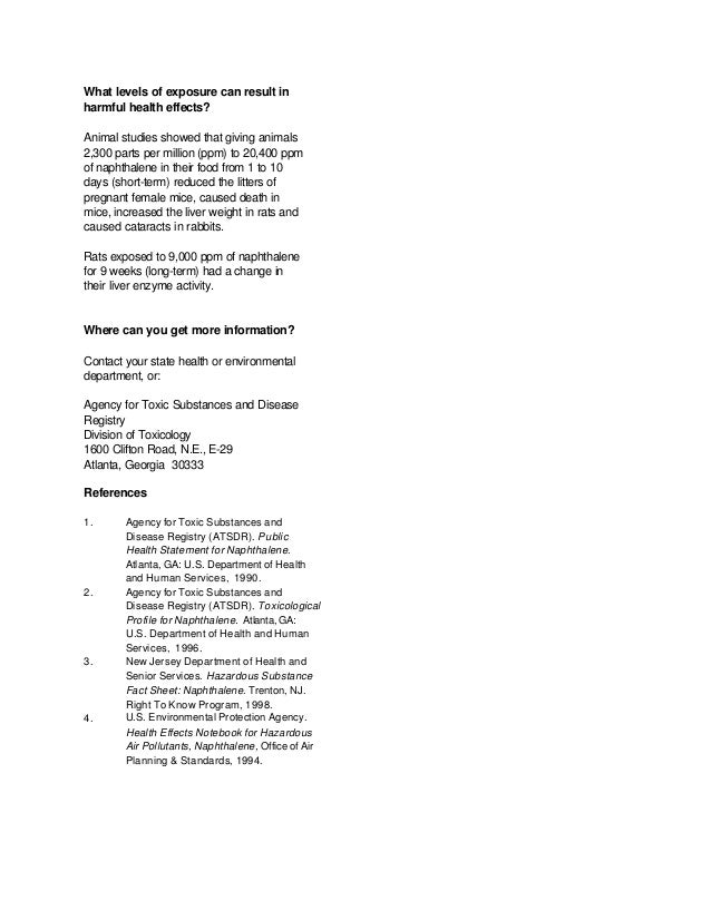 Naphthalene Hazardous Substance Fact Sheet, New Jersey Health