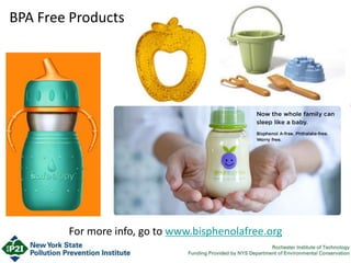 BPA Free Products
For more info, go to www.bisphenolafree.org
 