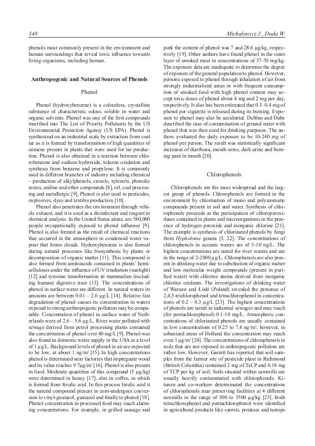 Phenols Sources & Toxicity