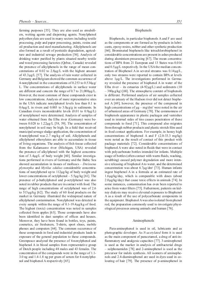 Phenols Sources & Toxicity