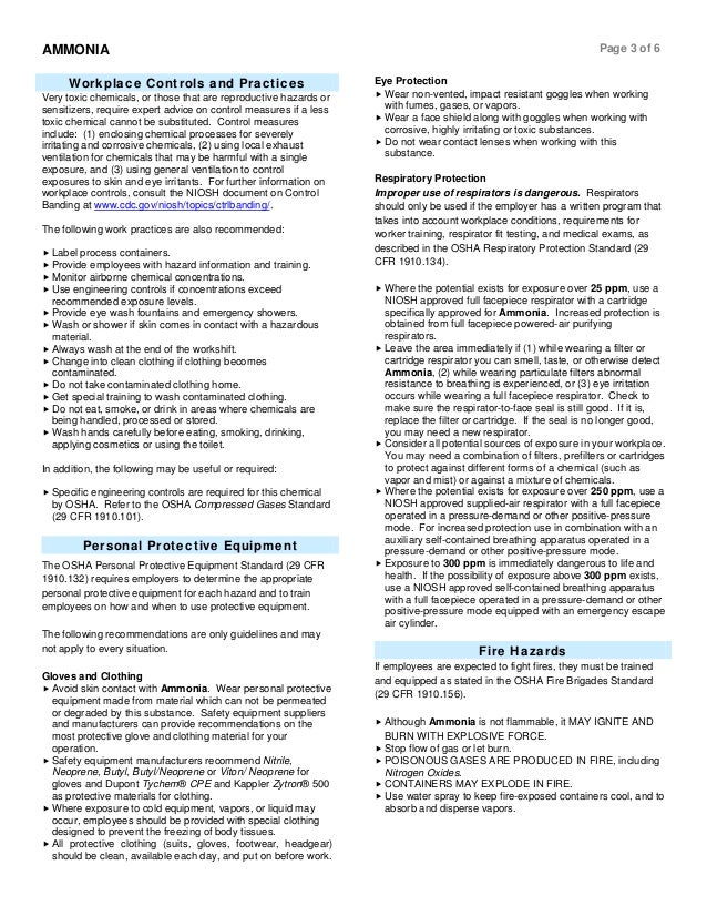 Ammonia Hazardous Substance Fact Sheet