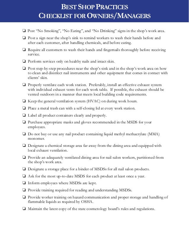 Protecting the Health of Nail Salon Workers