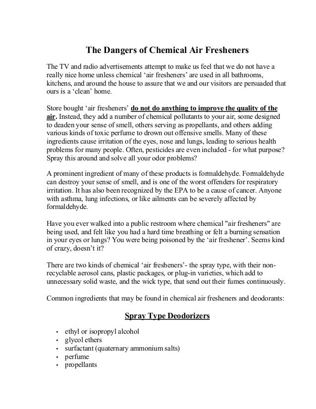 The Dangers of Chemical Air Fresheners