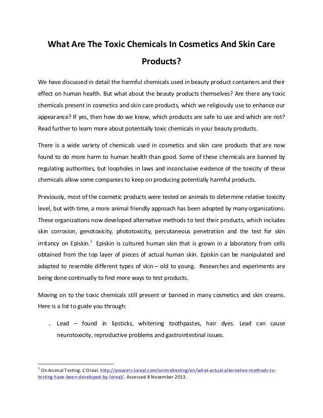 What Are the Toxic Chemicals in Cosmetics and Skin Care Products