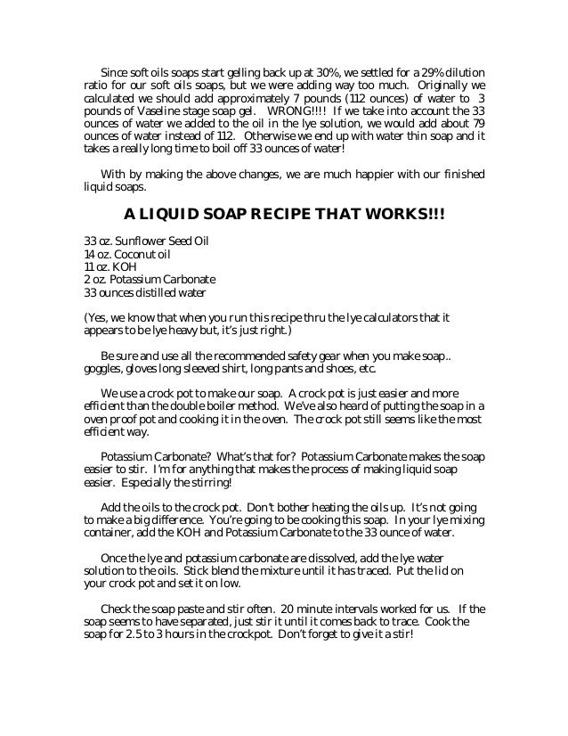 Making Liquid Soap A Guide for Making your own Soap