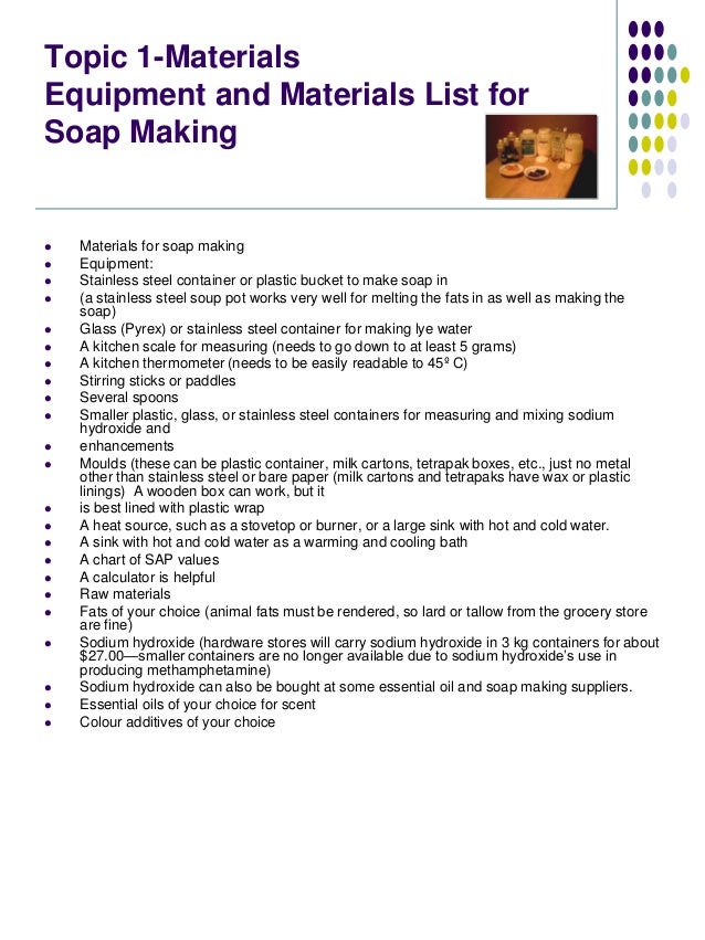 Soap Making Practical & Artistic Chemistry for the Waldorf School