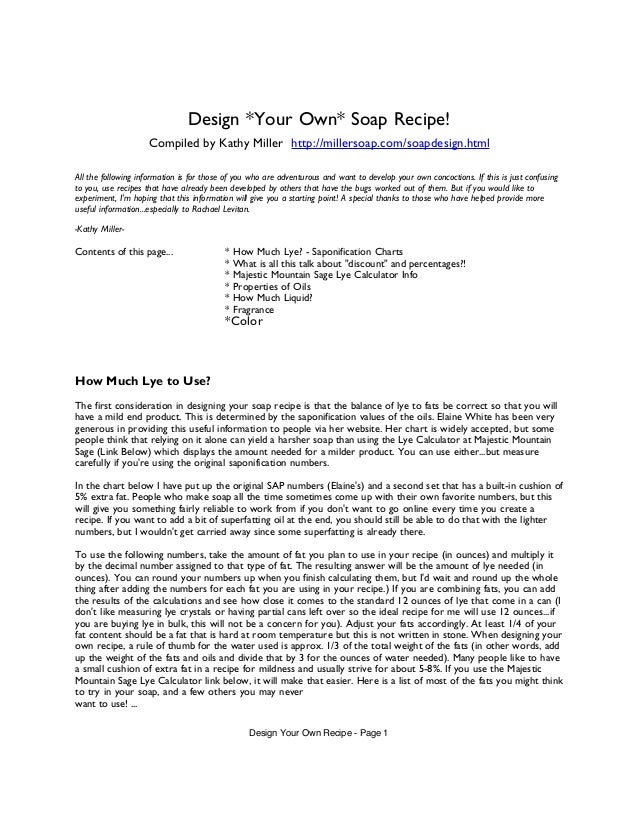 design your own soap making recipe a guide for making your own soap saponification charts