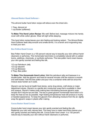 Homemade Hand Cream & Mask Recipe - A Guide for Making your own ...