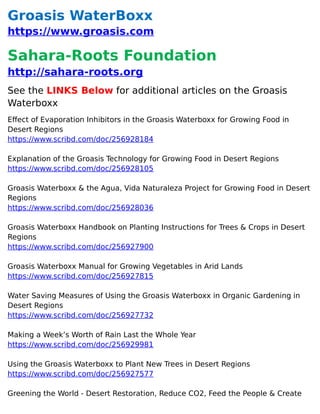 Groasis Boxes Groasis Waterboxx Lets Trees Grow Up in Unfriendly Places | PDF