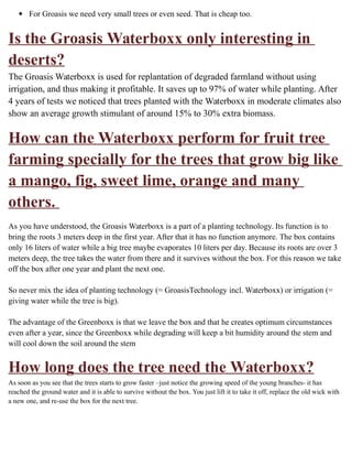 Groasis Boxes Groasis Waterboxx Lets Trees Grow Up in Unfriendly Places | PDF