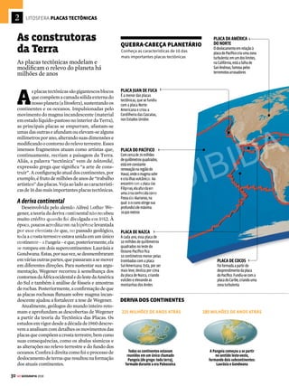 29
GE GEOGRAFIA 2018
1. ÁSIA: Everest (Nepal) 8.850 m
2.
AMÉRICA DO SUL:
Aconcágua (Argentina)
6.959 m
3.
AMÉRICA DO NORTE:
McKinley (EUA)
6.194 m
4.
ÁFRICA: Kilimanjaro
(Quênia)
5.895 m
5. EUROPA: Elbrus (Rússia) 5.642 m
6. ANTÁRTICA: Maciço Vinson 4.897 m
7.
OCEANIA: Kosciuszko
(Austrália)
2.228 m
Fonte: Atlas National Geographic
MONTES MAIS ALTOS POR CONTINENTE
O maior deles fica na Cordilheira do Himalaia, no Nepal
ELEVAÇÃO OCEÂNICA O arquipélago de Fernando de Noronha é formado a
partir de alguns pontos emersos da Dorsal Mesoatlântica
[1] iSTOCK PHOTO | DIVULGAÇÃO | IRMO CELSO [2] iSTOCK PHOTO
AS FORMAÇÕES DO
RELEVO NO MUNDO
4.800 m
3.000 m
1.800 m
1.200 m
600 m
300 m
150 m
0
-1.000m
-2.000 m
-3.000 m
-4.000 m
-5.000 m
-6.000 m
-7.000 m
-8.000 m
ALTITUDES
Picos
Fonte: IBGE
Aconcágua
Maciço Vinson
Pico da
Neblina
Mte. McKinley
Mte.
Elbrus
Mte. Kilimanjaro
Mte. Everest
Mte. Kosciuszko
TETO DO MUNDO
Osmaiorespicos
domundoficam
naCordilheirado
Himalaia,umcomplexo
montanhosolocalizado
nocoraçãodaÁsia.
NAS PROFUNDEZAS
DO OCEANO
O local mais profundo
dos oceanos é a Fossa das
Marianas, um enorme vale
submarino localizado a leste
das Ilhas Marianas,
no Oceano Pacífico
SALGADO E SEM VIDA
O Mar Morto banha
Israel, Jordânia e
Cisjordânia e é a maior
depressão do globo
BERÇO DAS ÁGUAS
O planalto dos Grandes Lagos abriga
as nascentes das duas maiores bacias
hidrográficas do continente: a do Rio
Congo, a maior em volume de água,
e a do Rio Nilo.
CORDILHEIRAS OCEÂNICAS
A Dorsal Mesoatlântica forma
uma cadeia de montanhas
que se estende de norte a sul
no Oceano Atlântico
As maiores altitudes (mancha marrom) ficam no
centro-sul da Ásia. As planícies (áreas verdes e
amarelo-claras) estão espalhadas pelo globo
SEDIMENTOS ACUMULADOS
A Planície Amazônica é uma
faixa de terra que acompanha
o Rio Amazonas e torna-se
mais larga quando chega na
foz, na Ilha de Marajó
[2]
VENDA PROIBIDA
 