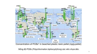 Nồng độ PCBs (Polychlorination biphenyls)trong các viên nhựa dẻo
30
 