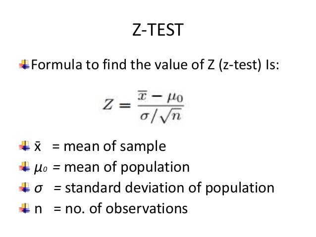 hypothesis testing z test formula